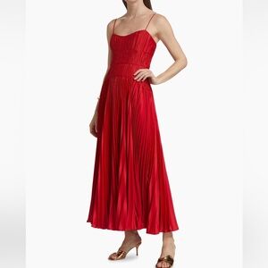 AMUR Cherry Pleated Maxi Dress